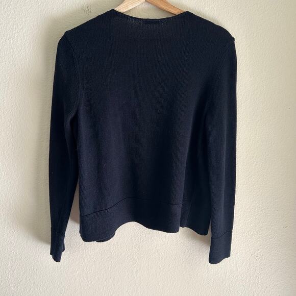 J. McLaughlin Cardigan SZM Open Front Navy Blue Sweater Womens - Picture 5 of 10